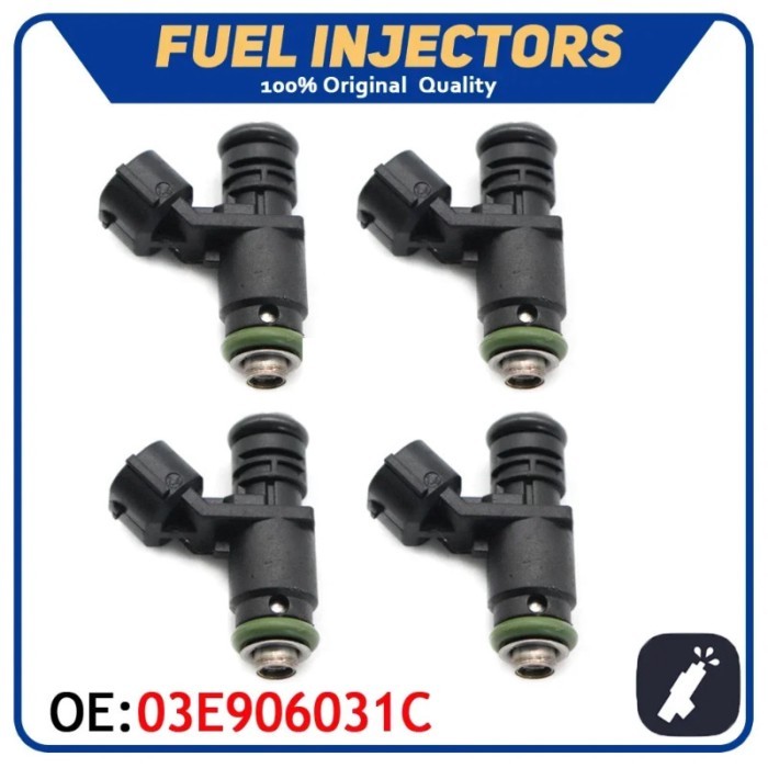 4pcs/lot Car Fuel Injectors Nozzle 03E906031C Fit For Volkswagen Polo 6R 1.2 Ez.2010 03E 906 031 C