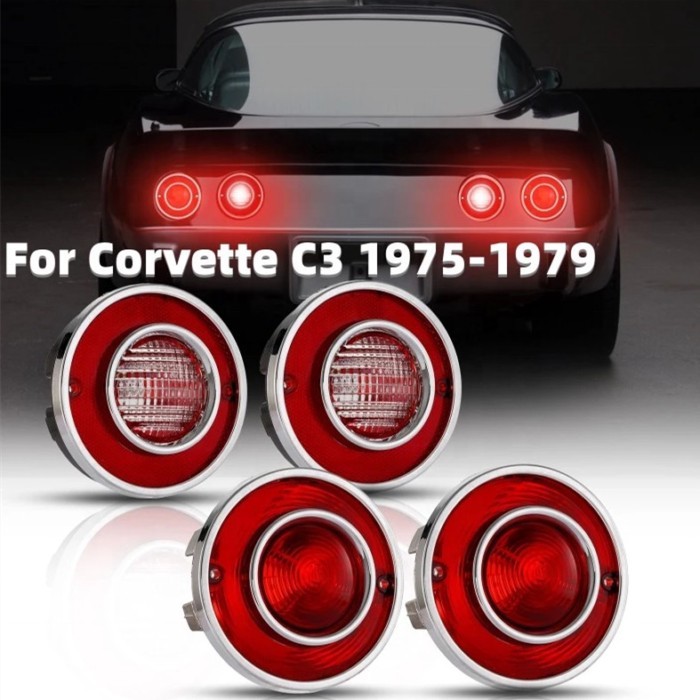 OVOVS 4Pcs Per Set Reproduction Light C3 Tail Lights Backup Light for CHEVROLET Corvette C3 1975-19