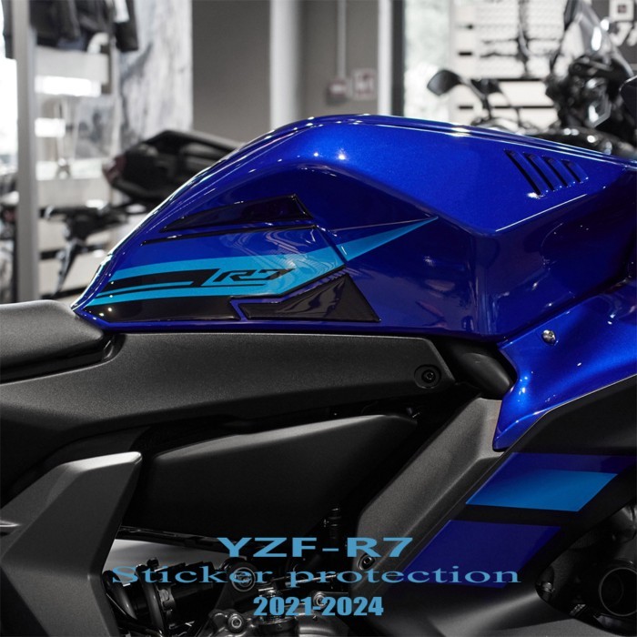 YZF-R7 Motorcycle Tank Side Pad Sticker 3D Resin Waterproof Anti-scratch Protector for R7 R 7 2021-