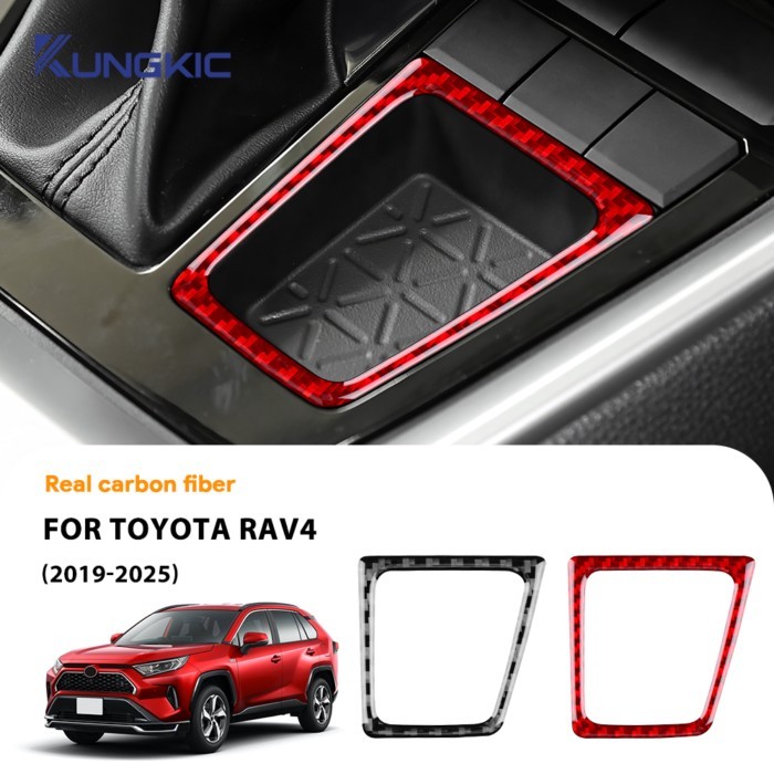 For Toyota RAV4 XA50 RAV 4 Hybrid 2019 2020 2021 2022 2023 2024 2025 Real Soft Carbon Fiber Gear Sh