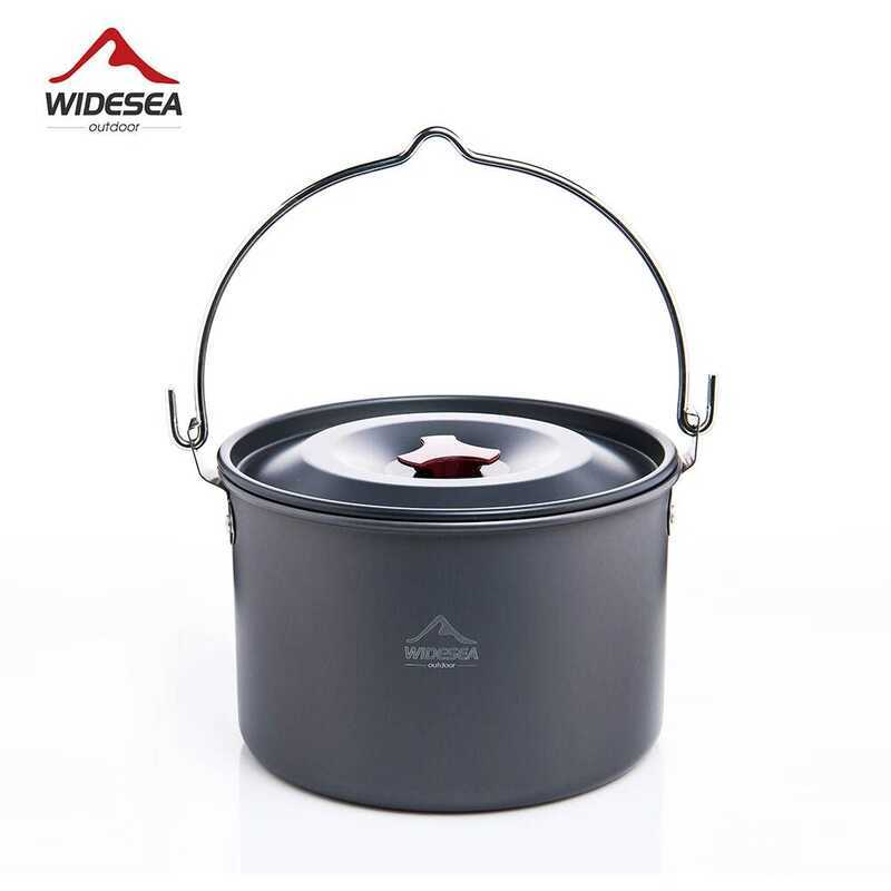 C Widesea 4L Camping Hanging Pot Cookware Outdoor Bowler Tableware 4-6 Persons Picnic Cooking Touri