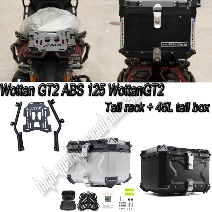 For Wottan GT2 ABS 125 WottanGT2 Helmet Box Motorcycle Rear Luggage Box Toolbox Travel Waterproof M