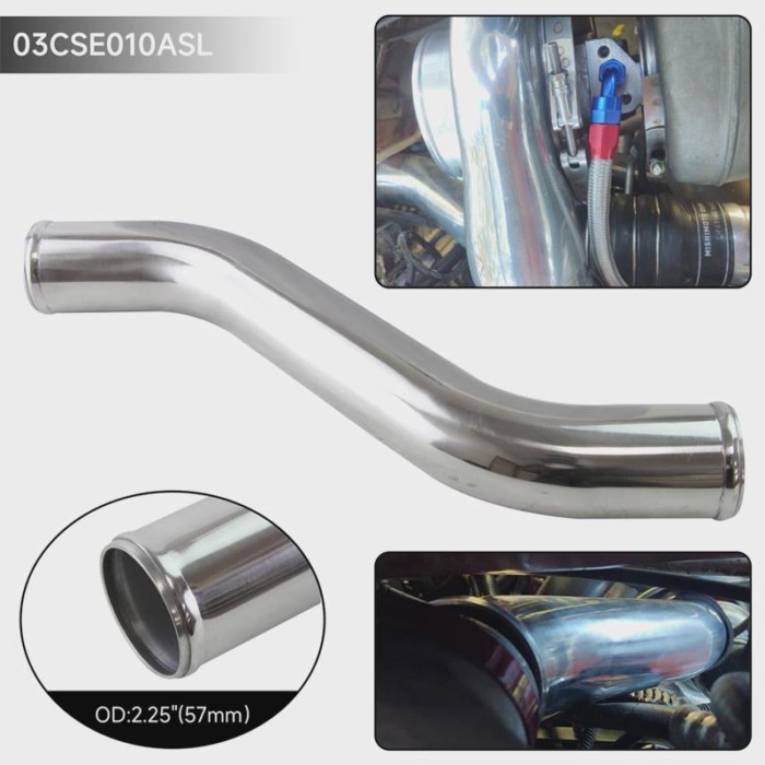 Intercooler Intake Pipe Piping Tube hose 57-63mm /2.25-2.5" inch L=450mm Z / S Shape 40 Deg Univers