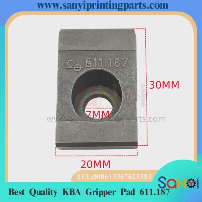 10PCS Best Quality KBA Gripper Pad 611.187 30x20x7MM For Printing Machine Parts