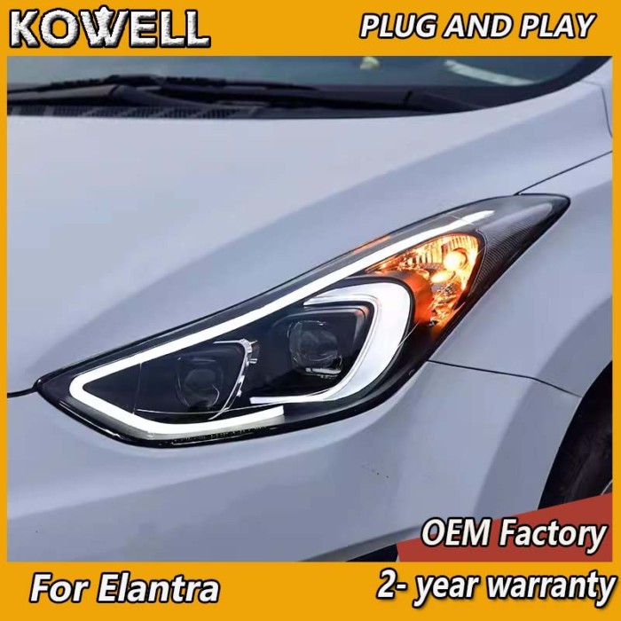 Car Styling for Hyundai Elantra Headlight 2011-2016 Elantra MD Headlamp DRL Turn Signal Low High Be