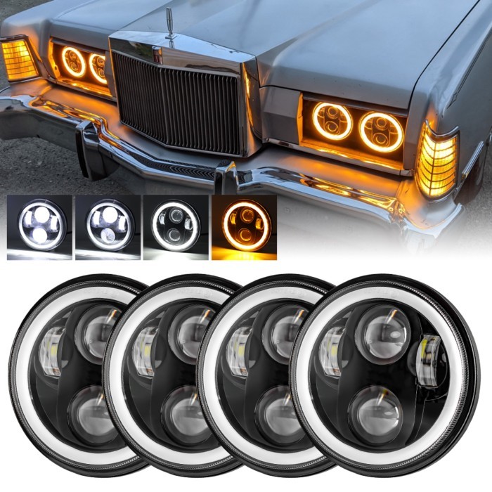 4pcs 5.75inch LED Headlamp For Classic BMW 325i 528i 535i 735i E30 Accessories Headlight LED Angel