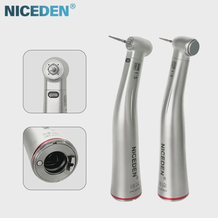 Dental 1:5 Booster handpiece  water jet Implant Preparation Anti corner LED Fibre Optic Dental Equi