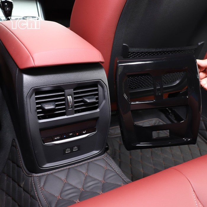 For BMW 4 Series G22 G23 G26 2020-2022 ABS Carbon Fiber/Black Car Rear Air Vent Outlet Cover Trim C