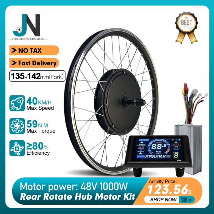 48V 1000W Ebike Conversion Kit 20-29inch700C Rear Rotate Drive Engine Hub Motor Wheel for Electric