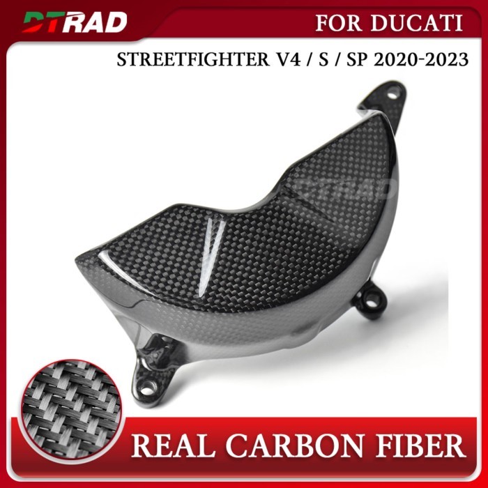 Carbon Fiber Left Engine Protection Cover For Ducati Streetfighter V4 V4S V4SP 2020 - 2023 Motorcyc