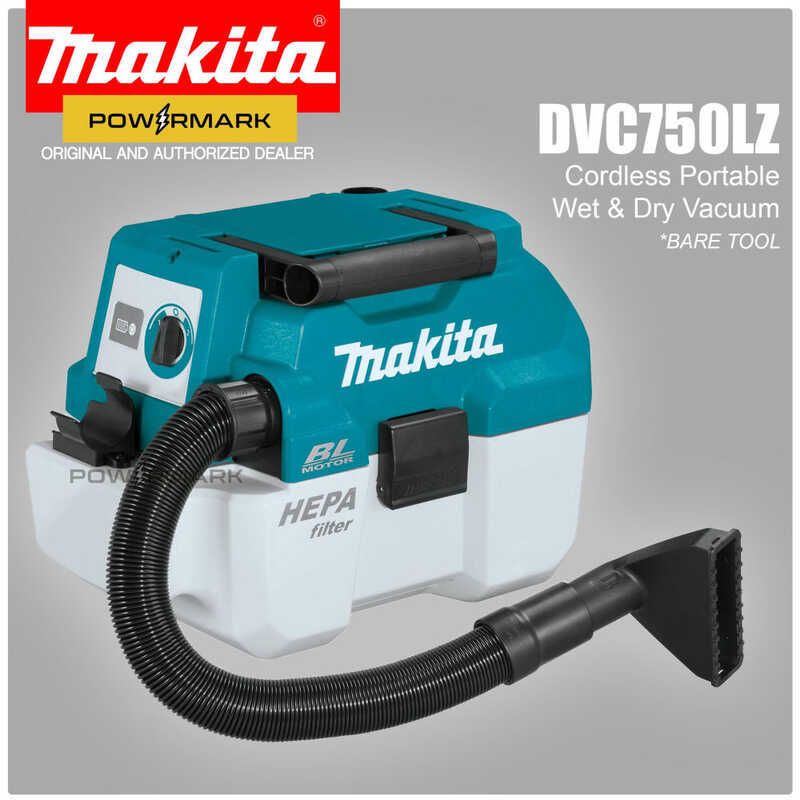 MAKITA DVC750LZ – ดูดฝุ่น/น้ำ: 7.5 ลิตร/4.5 ลิตร เครื่องดูดฝุ่นไร้สายแบบพกพา ไร้แปรงถ่าน สำหรับดูดฝุ