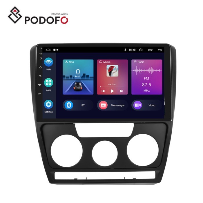Podofo 2Din 10.1" 1+16/2+32G Wireless CarPlay Car DVD Player GPS WIFI Hifi EQ FM RDS BT Car Radio F