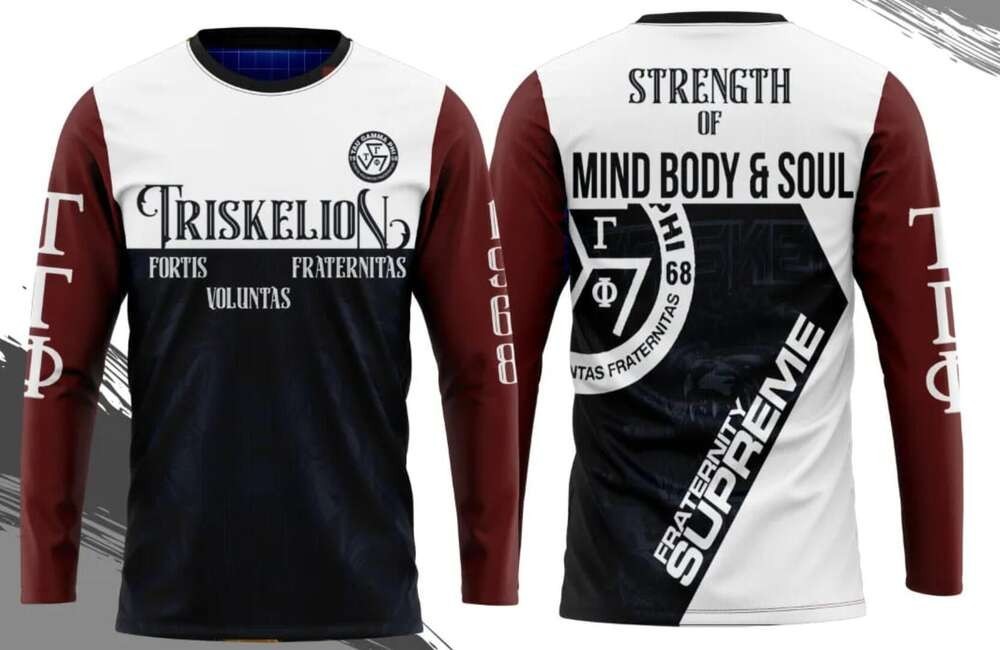 STRENGTH OF MIND BODY & SOUL TAU GAMMA PHI 56TH ANNIVERSARY Sublime Boutique แขนยาวกีฬากลางแจ้งเสื้อ