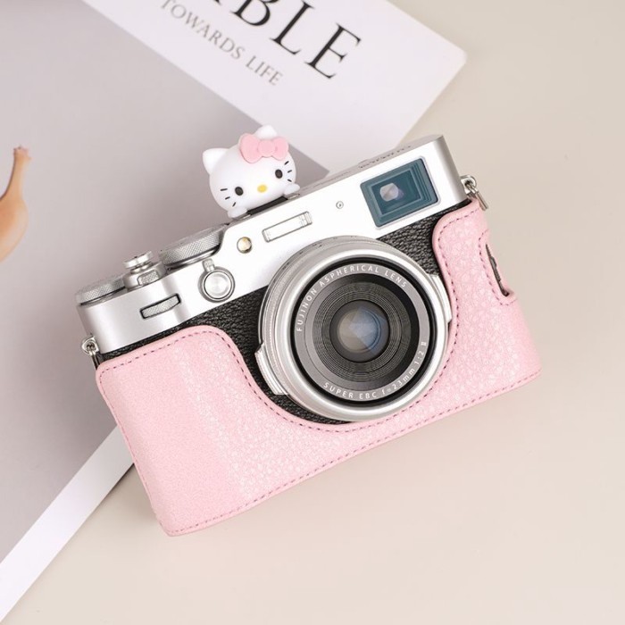 Fuji X100VI เคสป้องกัน x100vi กระเป๋ากล้อง x100VI ครึ่งกระเป๋าฐานซองหนังเคสป้องกันอุปกรณ์เสริมแนวทแย