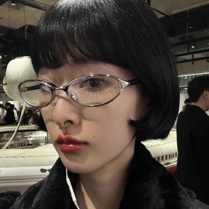 High-End Retro แว่นตากันแดดน่ารักสำหรับหญิง สายตาสั้น กรอบโลหะแฟชั่น Y2K
