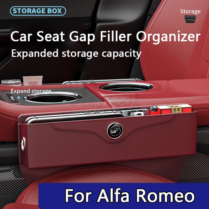 For Alfa Romeo Q4 Q2 VELOCE TI Giulia Stelvio147 156 159 MTO Car Seat Gap Organizer Leather Console