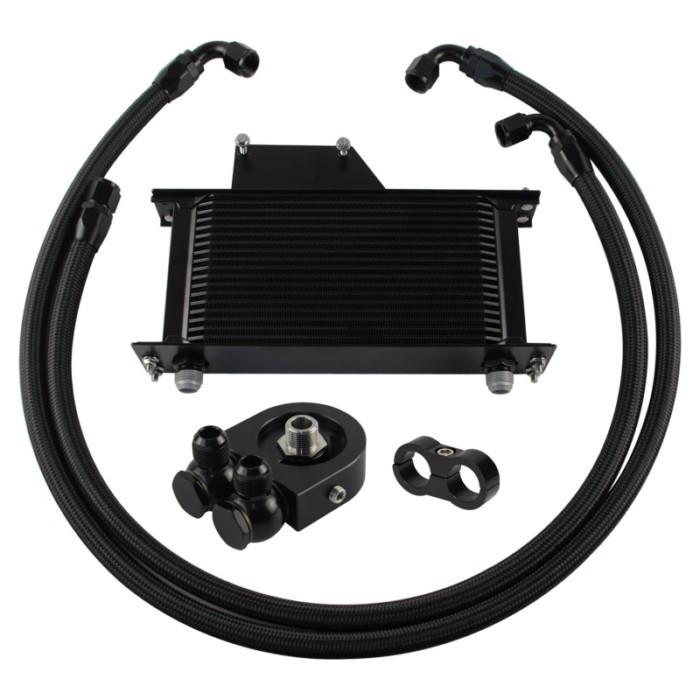 Aluminum 10AN 19 Row Oil Cooler Kit Fits Subaru Impreza WRX/STI 2.0L/2.5L EJ205 EJ255 Engine 2001-2