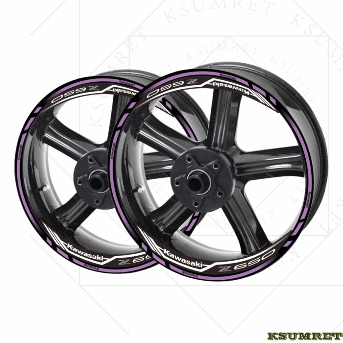 For Kawasaki Z650 Logo Sticker Z650 Motorcycle Reflective Wheel Rim Stripe Decal