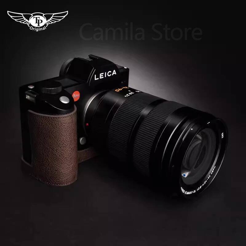 Handwork Photo กล้องหนังแท้ cowhide กระเป๋ากล่องสําหรับ LEICA SL2 LS3 SL1 Typ601 SL2S แขนป้องกันฐานห