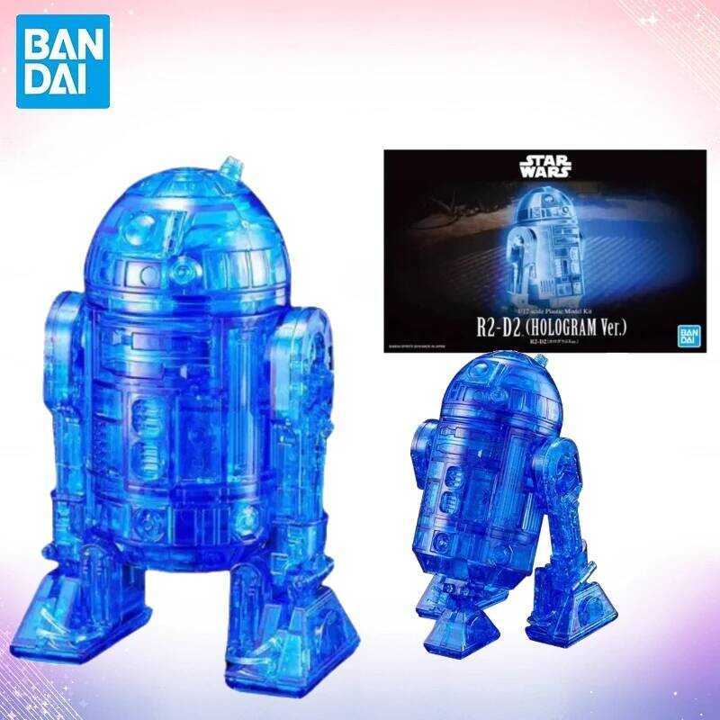 Bandai Original Star Wars 1/12 R2-D2 Hologram Ver Action Assembly Anime Figure Toys Gifts for Kids