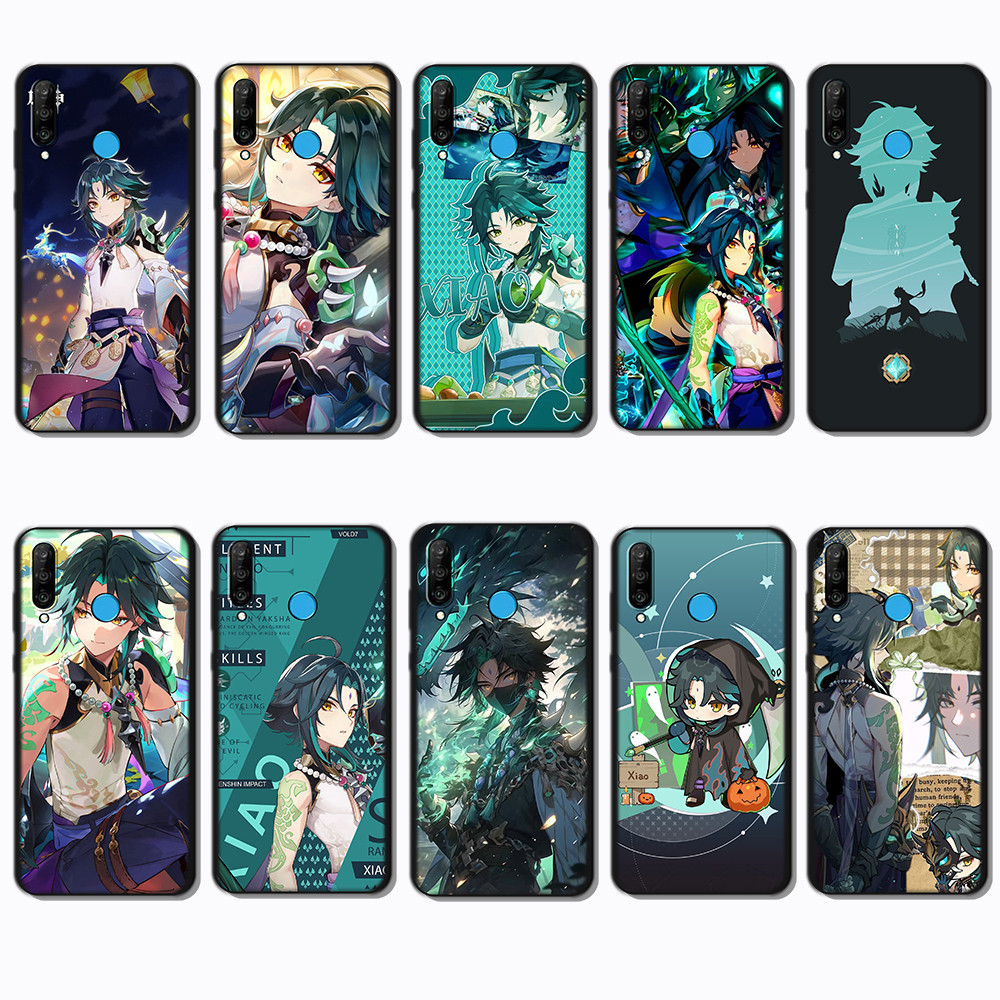 สําหรับ Huawei Y5P P10 P20 P30 Lite Pro NF18 xiao genshin impact ชายแดนสีดําเคสโทรศัพท์ TPU | ยืดหยุ