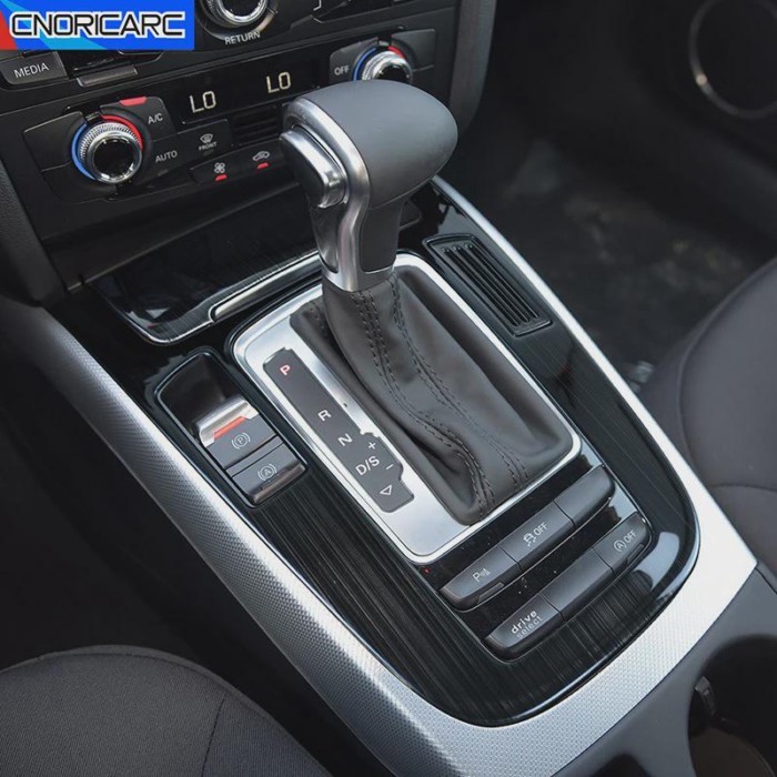 Console Gear Shift Panel Frame Decoration Cigarette Light Panel Cover Trim For Audi Q5 A4 B8 2010-2