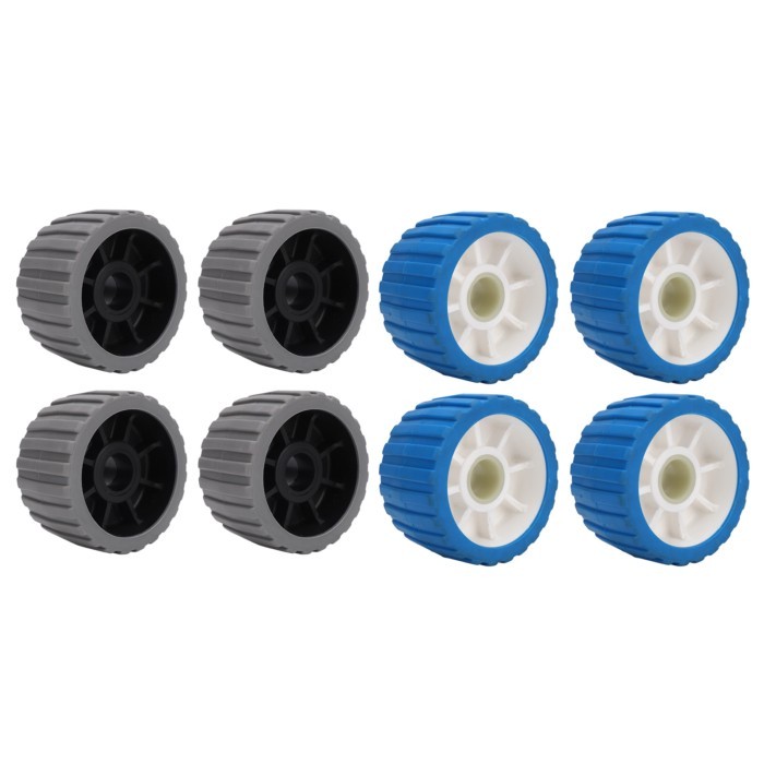 4PCS Trailer Wobble Rollers High Temp Resistant Poly Ribbed Wobble Roller for Boats Trailers 125 X
