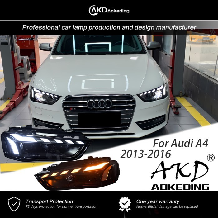 AKD Head Lamp For Audi A4 Headlights 2013-2016 A4L S4 DRL H7 LED Bi Xenon Bulb Assembly upgrade Dyn