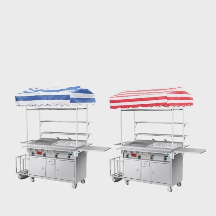 Gas Fried Dining Cart Fried Skewers Flowing Stall Trolley Can Hold Gas Cylinder