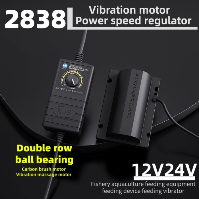 2838 Vibration Motor 12V/24V Double Ball Bearing Carbon Brush Motor for Massage Bed and Fish Feedin