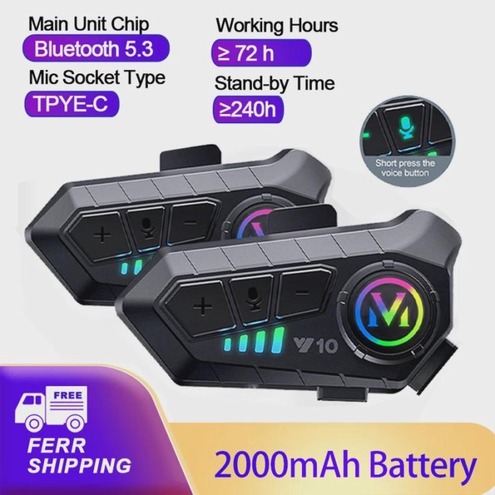 Y10 Motorcycle Helmet Headset Bluetooth 5.3 Voice Contro Motorcycle Wireless Hands-on Talking Heads