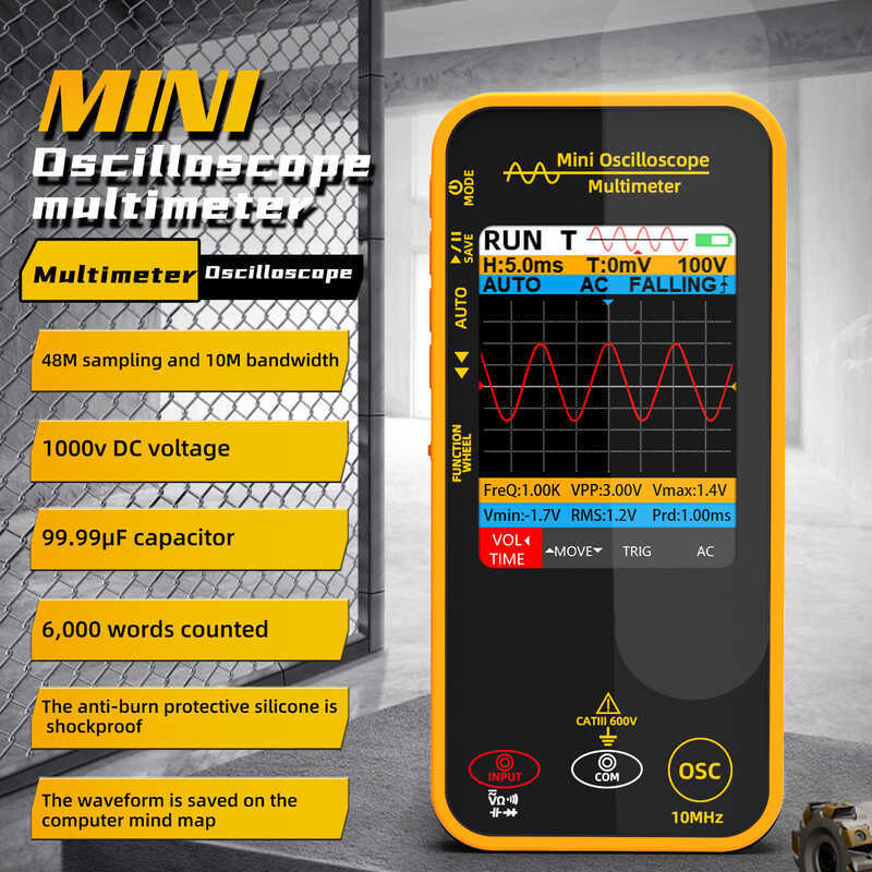 BSIDE Handheld Mini Oscilloscope Multimeter OS1 Single Channel 10MHZ มัลติฟังก์ชั่นชาร์จสมาร์ท Burnp