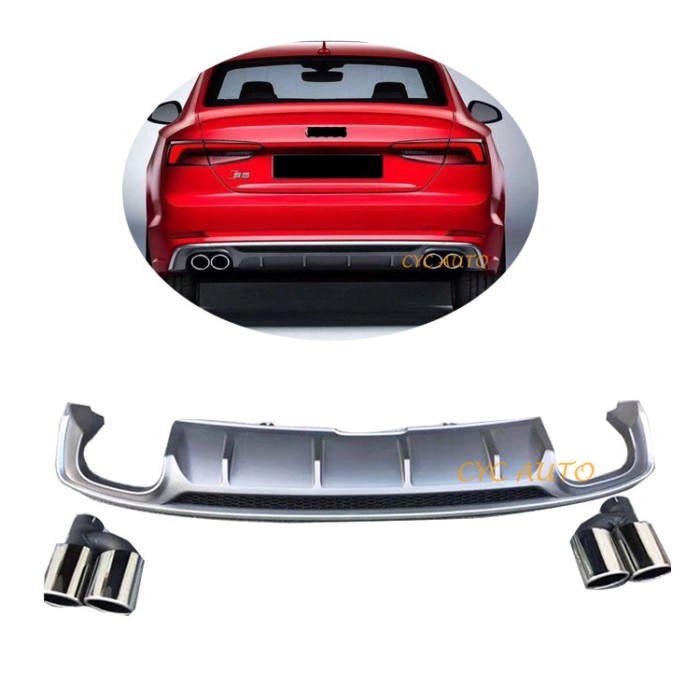 Car modified S5 A5 B9 diffuser rear bumper S5 diffuser For Audi A5 B9 S5 body kit 2017 2018 2019
