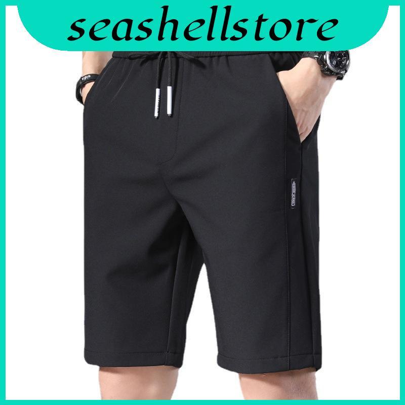 กางเกงขาสั้น Silk Ice Men Summer Korean Comfort Fit Elastic Casual Pants For Comfort Mens Daily