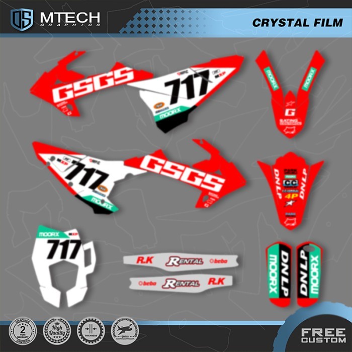 DSMTECH MOTO Motorcycle Team Graphics Decal & Sticker Kit For GASGAS 2018 2019 2020 EC 006