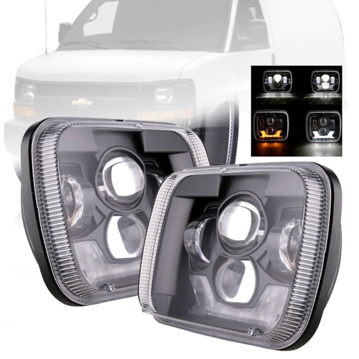 Latest Style 2pcs 7X6 5X7 Led Headlights For Jeep Wrangler YJ Cherokee XJ H6014 H6052 H6054 H4 Head