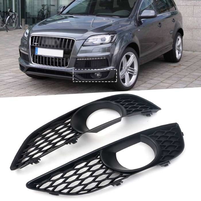 Car Left Right Front Bumper FogLight For Audi Q7 4L S-Line 2009 2010 2011 2012 2013 2014 Grilles Ra