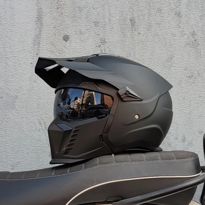 ORZ Street Fighter Combination Helmet Motorcycle Helmet Men's and Women's Retro Full Helmet Four Se