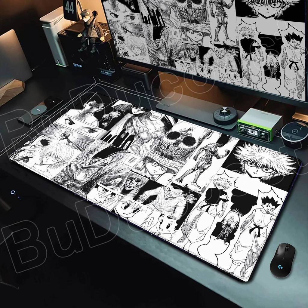 Hxh เสื่อโต๊ะ Cool Anime Hunter X Hunter แผ่นรองเมาส์เกมใหม่ HD พิมพ์แผ่นรองเมาส์ยางธรรมชาติพรมกันลื่นอุปกรณ์เสริมสําหรับเล่นเกม
