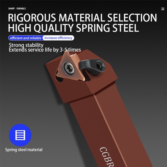 CNC Platen Vertical Cross Mounted Circlip Shallow Grooved Toolholder CGBR/CGBSR2020K43 OD Shallow G