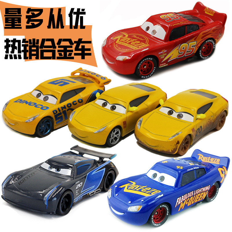 #รถของเล่น# Cars 3 Champion McQueen Black Storm Jackson No. 51 Cool Sister Racer โมเดลโลหะผสมของเล่