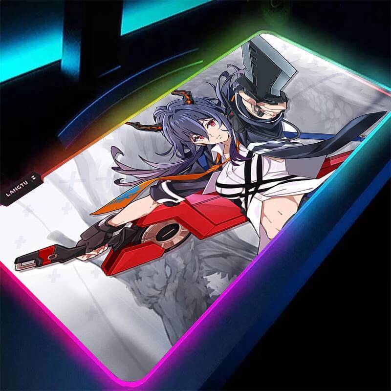แผ่นรองเมาส์ LED Gamer Decoracion เดสก์ท็อปแผ่นรองเม้าส์ Arknights Chen Mousepad RGB PC อุปกรณ์เสริม