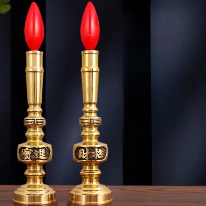 Simulated candlestick Buddhist Temple Utensils Temple Worship Family Prayer Home Decoration Absorb