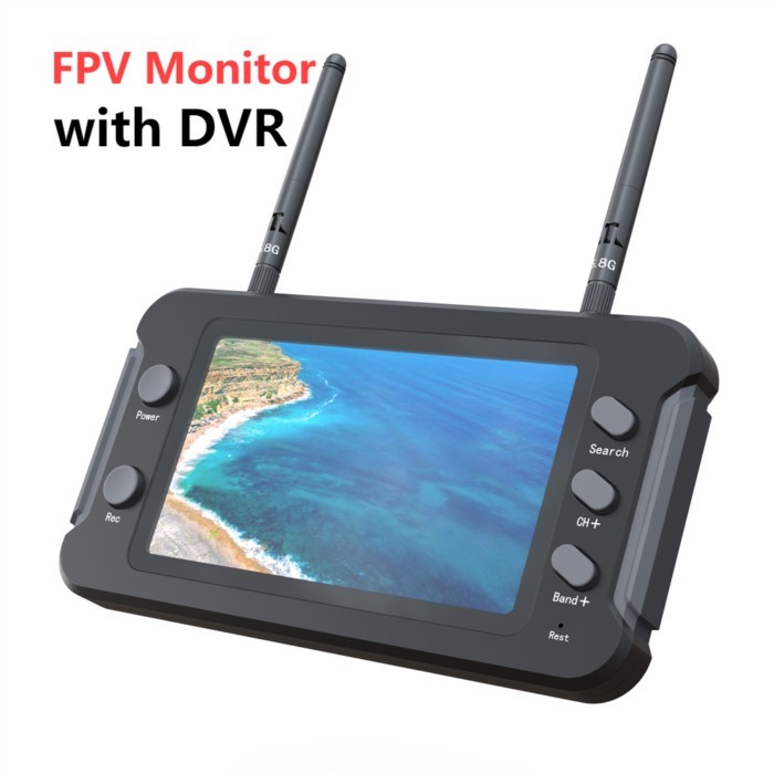 5.8G FPV Monitor with DVR 40CH 5803 MINI 4.3 inch LCD Display 16:9 NTSC/PAL Auto Search Video Recor