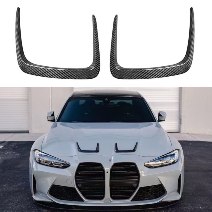 Front Hood Scoop Vent Frame Trim For BMW G80 G82 G83 M3 M4 2021-2025 Carbon Fiber Car Engine Bonnet