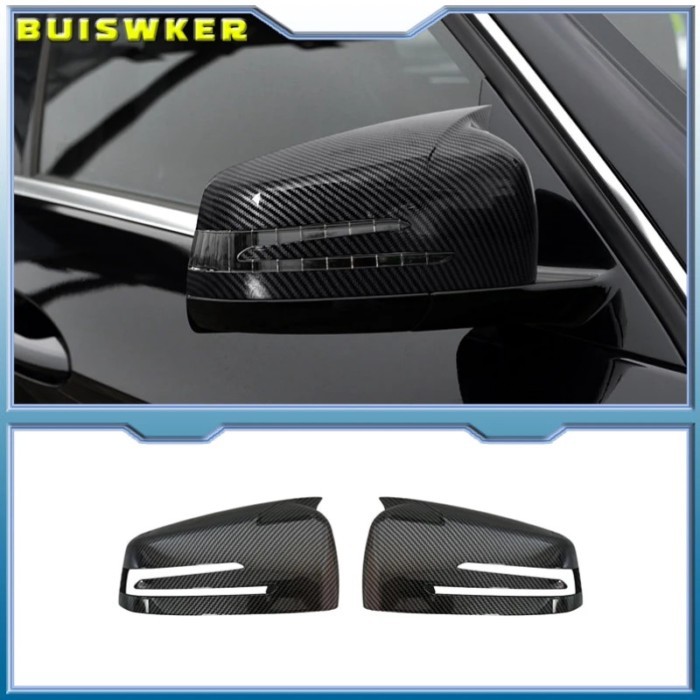 2pcs Carbon Fiber Pattern Rearview side Mirror cover caps For Mercedes Benz W176 W246 W204 W212 W22
