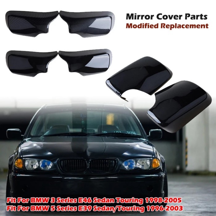Rearview Mirror Cover Side Wing Mirror Cap Fit For BMW 3 Series E46 Sedan Touring 1998-2005  E39 19