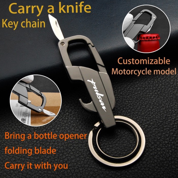 ForBAJAJ PULSAR car Titanium Motocar KeyChain Super Lightweight Titanium EDC Tool Keychain Hanging