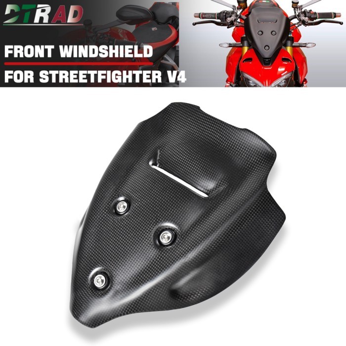 Motorcycle Real Carbon Fiber Front Fairing Windshield For DUCATI Streetfighter V4 V4S SP 2020-2023