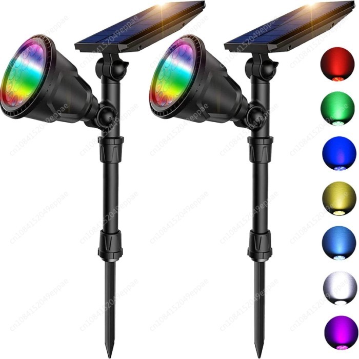 4 Pack Halloween Spot Lights - Christmas Solar Lights Outdoor Waterproof Color Changing Spotlights
